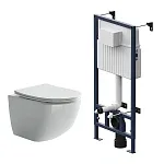Инсталляция Am.Pm ProC с безободковым унитазом Ceramicanova Forma Rimless, сиденье микролифт, I012707/CN3009, сантехфарфор