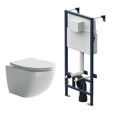 Инсталляция Am.Pm ProC с безободковым унитазом Ceramicanova Forma Rimless, сиденье микролифт, I012707/CN3009, сантехфарфор