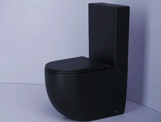 Унитаз-компакт Ceramicanova Metropol CN4001-BMB/CN4001-TMB, безободковый, быстросъемная крышка-сиденье микролифт, цвет черный матовый, сантехфарфор