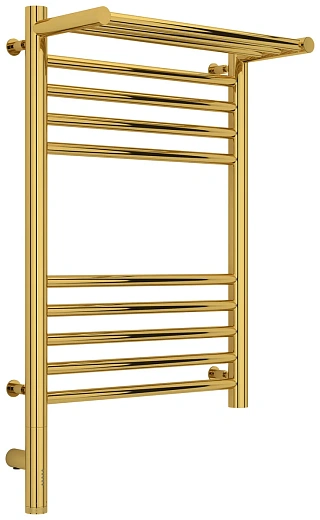 Полотенцесушитель электрический Сунержа Богема 3.0 600 x 400 с полкой, ширина 43.2 см, высота 72.4 см, золото, L/R