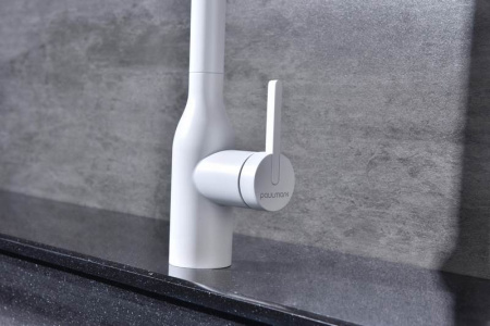 Смеситель PAULMARK MAGNETO ONE Ma213188-WH, (белый/белый матовый)