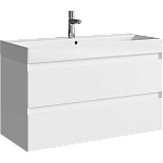 AQWELLA Geometria подвесная тумба с умывальником в комплекте 100 см, цвет белый матовый AQWELLA Geometria подвесная тумба с умывальником в комплекте 100 см, цвет белый матовый