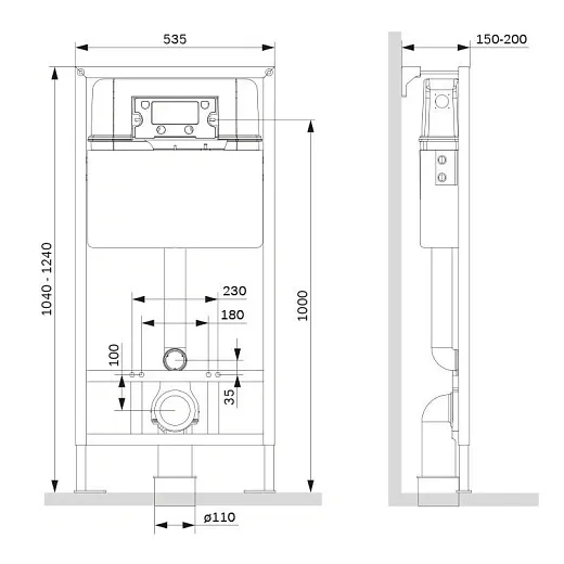 Инсталляция Am.Pm ProC с безободковым унитазом Ceramicanova Mia Rimless сиденье микролифт, I012707/CN1805, сантехфарфор
