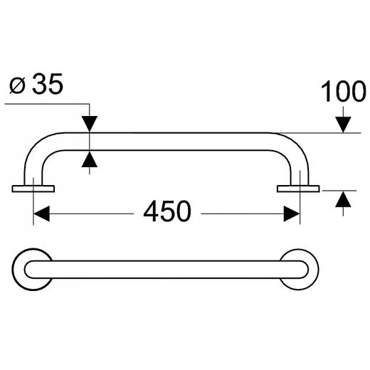 Поручень опорный прямой 45 см Ideal Standard CONTOUR S6452AC