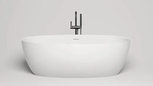 Ванна Salini Alda 101923MF, 160 х 80 см, из искусственного камня S-Stone, цвет белый матовый, покраска по RAL полностью