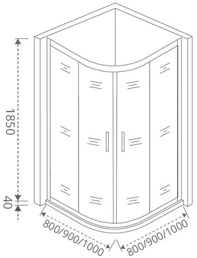 Душевой уголок Good Door Latte R -80-G-WE, 80 х 80 х 185 см, стекло матовое Грейп, белый, ЛА00015