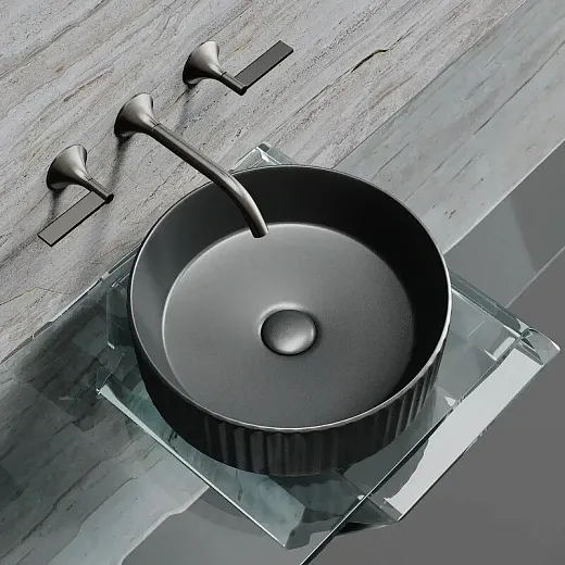 Умывальник Ceramicanova Element CN6057MDH 36см сантехфарфор темный антрацит, CN6057MDH