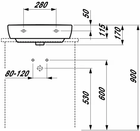 Умывальник Laufen Pro 817951 55x48