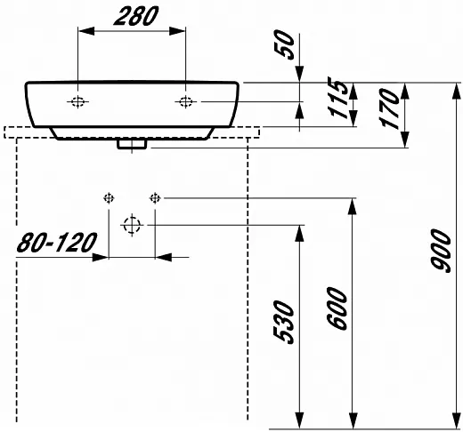 Умывальник Laufen Pro 817951 55x48