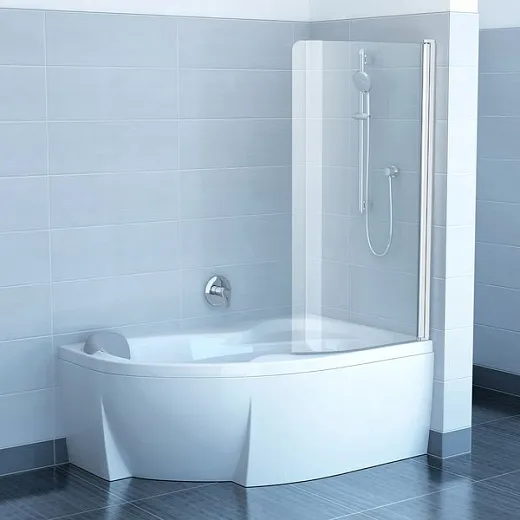 Шторка для ванны Ravak Rosa CVSK1 160/170 L белый+транспарент