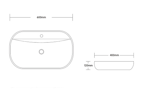 Умывальник накладной Cerutti SPA CR0074 60x40 белый
