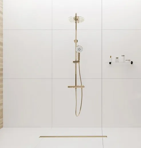 Душевой лоток с решеткой Rea Neo Slim Pro 800 Gold Mirror REA-G5604 золото