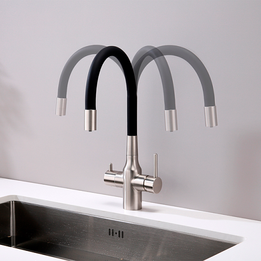 Смеситель PAULMARK SALIX Sa213419-NI, (стальной/никель)