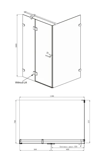 Душевое ограждение Ambassador Abner 10011103L 120*80