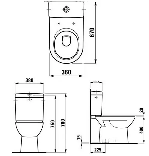 Чаша напольного унитаза Laufen Pro 8249570000001