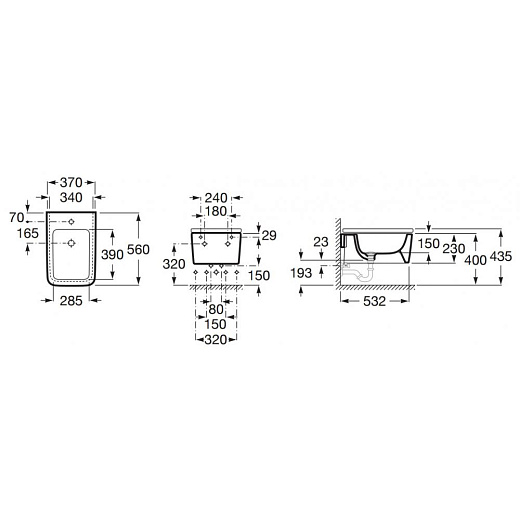Биде подвесное Roca Inspira Square 357535000