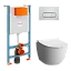 Инсталляция с унитазом VitrA Sento 9830B003-7212 комплект 4 в 1 с сиденьем микролифт безободковый цвет клавиши глянцевый хром