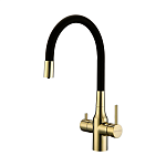 Смеситель PAULMARK SALIX Sa213419-G, (золото/черный)