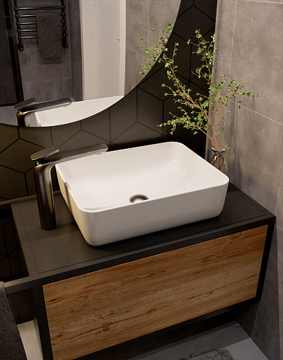 AQM6514GM AQUAme Como Смеситель для раковины однорычажный, серый матовый