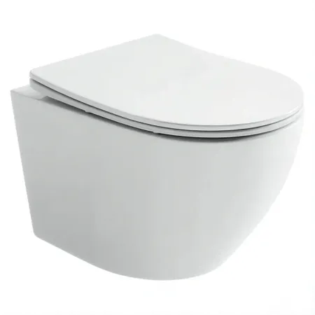 Подвесной унитаз Ceramicanova Uno CN11001, безободковый, сиденье c микролифтом, цвет белый, сантехфарфор