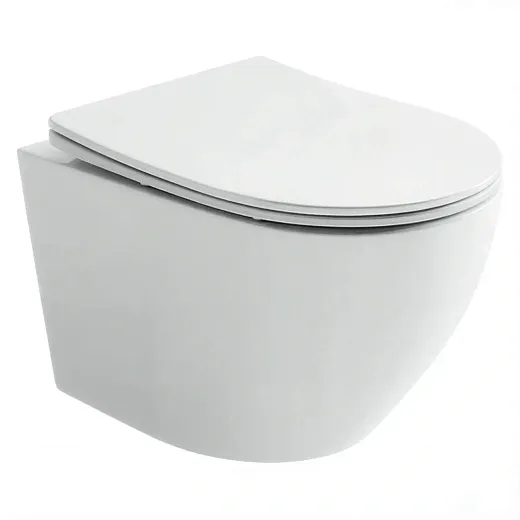 Подвесной унитаз Ceramicanova Uno CN11001, безободковый, сиденье c микролифтом, цвет белый, сантехфарфор