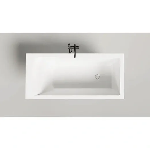 Ванна Salini Cascata Kit 105012M, 150 х 70 см, из искусственного камня S-Sense, с донным клапаном, цвет белый матовый