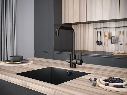 Смеситель PAULMARK LOGAS Lo213021-GM (черный/вороненая сталь)