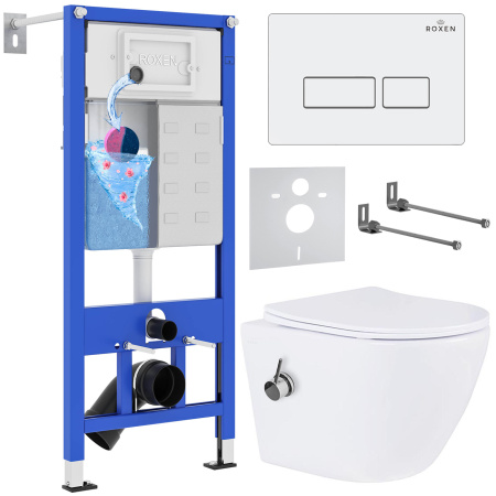 Комплект инсталляции с унитазом 6 в 1 Roxen StounFix Dual Fresh 953833 (состоит из: 710200, Caspia 410280W, 530185-01Х) Комплект инсталляции с унитазом 6 в 1 Roxen StounFix Dual Fresh 953833 (состоит из: 710200, Caspia 410280W, 530185-01Х)