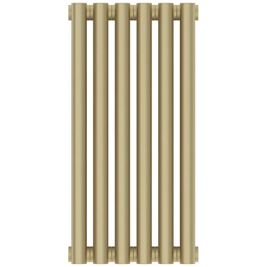 Радиатор отопления Сунержа Эстет-00, ширина 27 см, высота 50 см, 6 секций, боковое подключение, цвет матовая шампань, 022-0332-5006