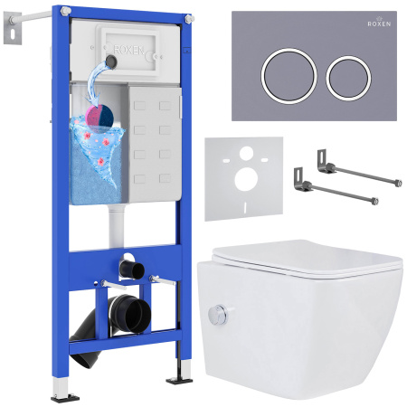 Комплект инсталляции с унитазом 6 в 1 Roxen StounFix Dual Fresh 966127 (состоит из: 710200, Santi 410260DG, 530135-01X) Комплект инсталляции с унитазом 6 в 1 Roxen StounFix Dual Fresh 966127 (состоит из: 710200, Santi 410260DG, 530135-01X)