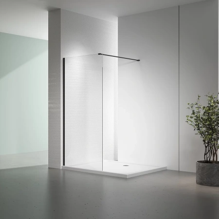 Душевой уголок Veconi KR72B 100x200 стекло прозрачное, профиль черный Душевой уголок Veconi KR72B 100x200 стекло прозрачное, профиль черный