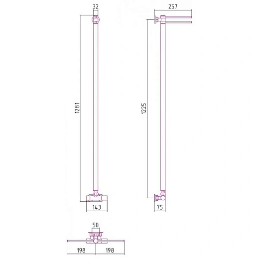 Полотенцесушитель водяной поворотный Сунержа Лайк EU50+, 1200x50, цвет матовое золото, 032-0213-1200
