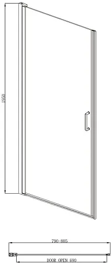 Душевая дверь Adema НАП/NAP 80x195 (тонированная)