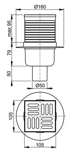 Душевой трап AlcaPlast APV2