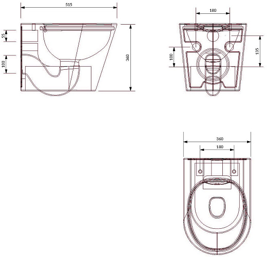 Подвесной унитаз Omnires TAMPAMWBP с сиденьем soft close