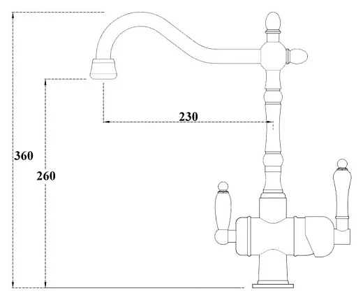 Смеситель Zorg Clean Water ZR 326 YF для кухонной мойки