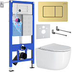 Комплект инсталляции с унитазом 6 в 1 Roxen StounFix Dual Fresh 968483 (состоит из: 710200, Steel 420260GB, 530160-01) Комплект инсталляции с унитазом 6 в 1 Roxen StounFix Dual Fresh 968483 (состоит из: 710200, Steel 420260GB, 530160-01)