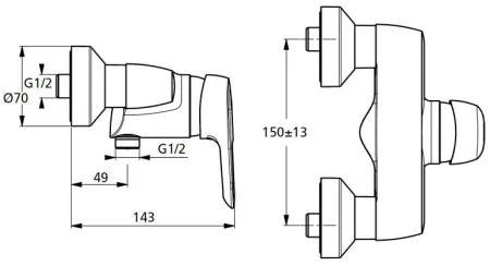 Смеситель Ideal Standard CeraMix Blue B9493AA для душа