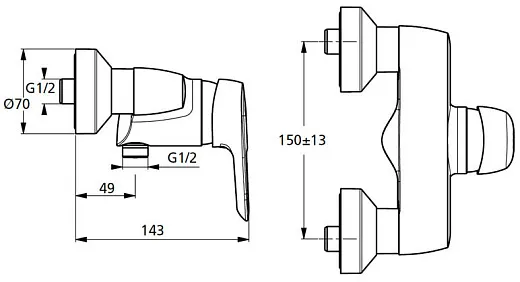 Смеситель Ideal Standard CeraMix Blue B9493AA для душа