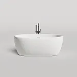 Ванна Salini Luce 100122MF, 150 х 75 см, из искусственного камня S-Stone, с донным клапаном, цвет белый матовый, покраска по RAL полностью
