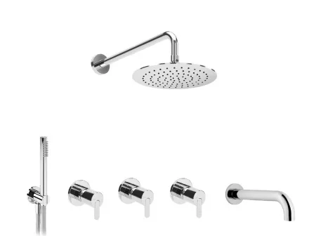 Система скрытого монтажа для ванны Bruma Leaf на 3 потока Set 167 120 1 CR-TripleB, Chrome