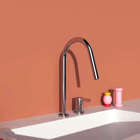 Смеситель для кухонной мойки Ideal Standard GUSTO BD422AA с высоким трубчатым круглым изливом
