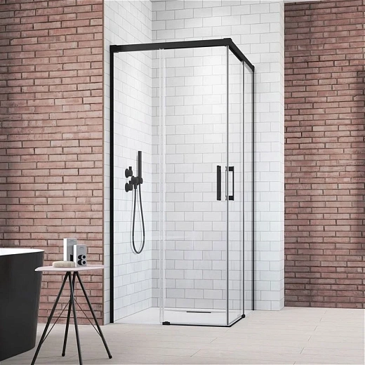 Душевая дверь Radaway Idea Black KDD 100 х 200.5 см, стекло прозрачное, профиль черный, левая, 387062-54-01L