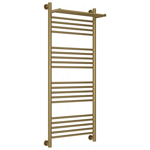 Полотенцесушитель водяной Сунержа Богема+, 1200x500, с полкой, цвет состаренная бронза, 05-0223-1250