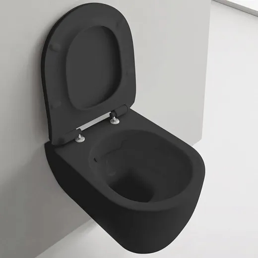 Унитаз подвесной Scarabeo Moon 5520CL49 36x50,5 безободковый черный матовый