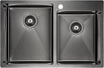Кухонная мойка Paulmark Kroner 78/2S PM237851-GM вороненая сталь