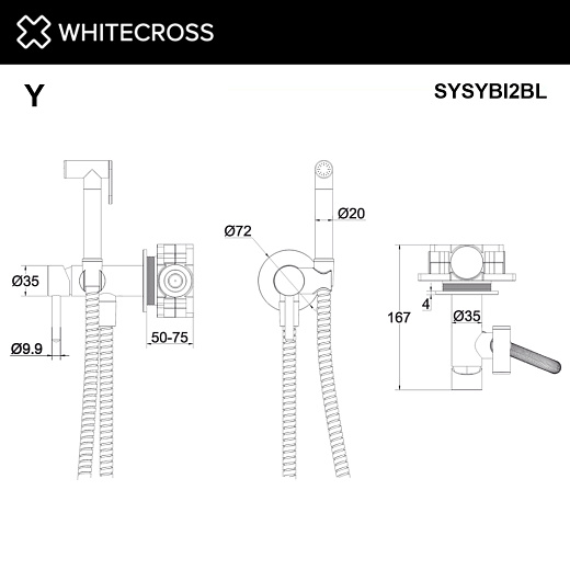 Смеситель с гигиеническим душем WHITECROSS Y SYSYBI2BL (черный мат) Смеситель с гигиеническим душем WHITECROSS Y SYSYBI2BL (черный мат)