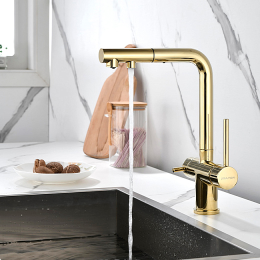 Смеситель PAULMARK SERPENTINE Se213222-G, (золото)