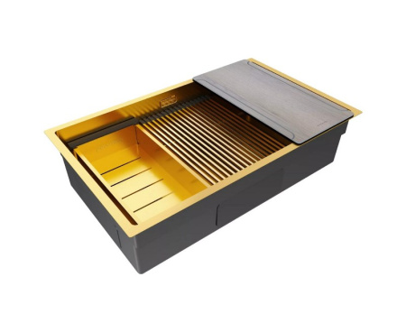 Кухонная мойка Paulmark Next Multi Sink 74 Uni PM787445-BG брашированное золото