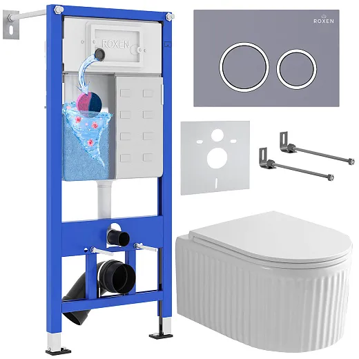 Комплект инсталляции с унитазом 6 в 1 Roxen StounFix Dual Fresh 968253 (состоит из: 710200, Santi 410260DG, 530200-01)